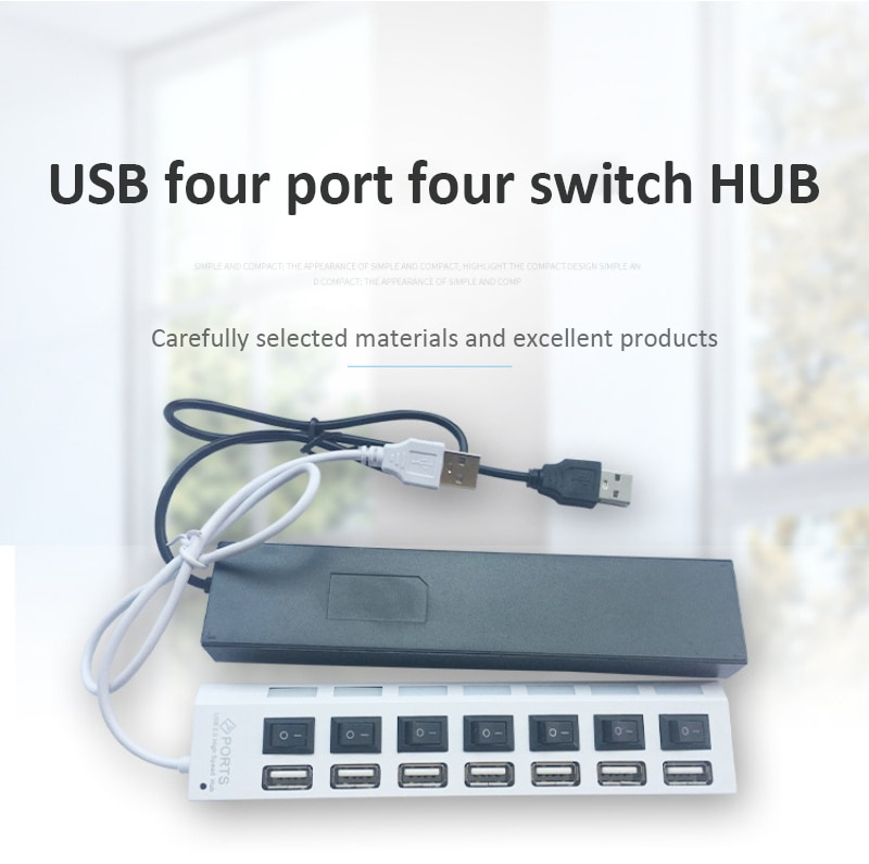 2022 HOT USB 集線器 3.0 集線器多 USB 分離器電源適配器 4 7 端口多擴展器 2.0 帶開關用於 PC 配件