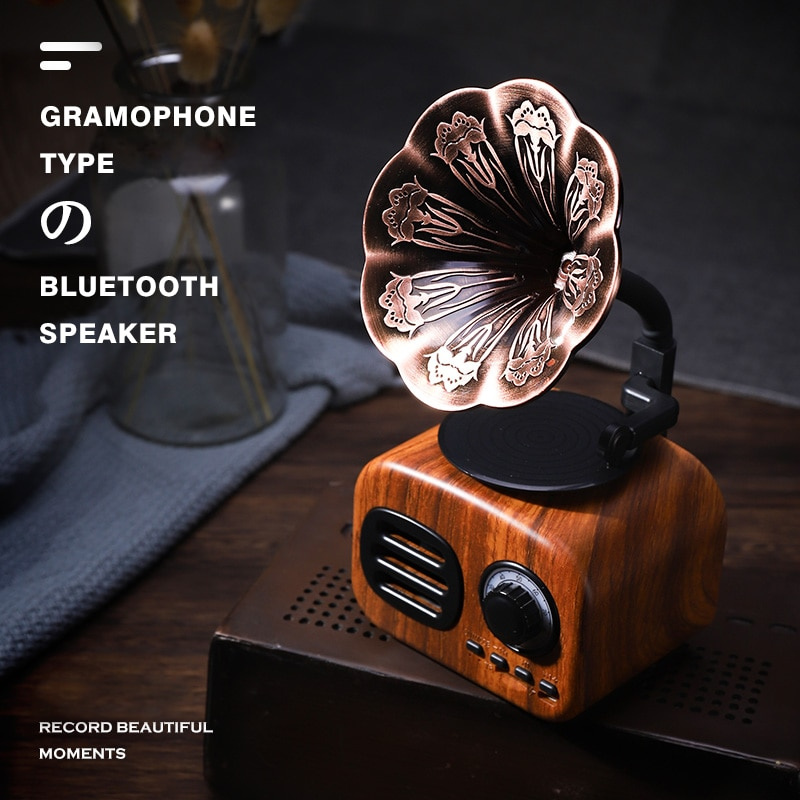 藍牙音箱復古木質便攜盒無線迷你音箱戶外音響系統 TF FM 收音機音樂 MP3 低音炮