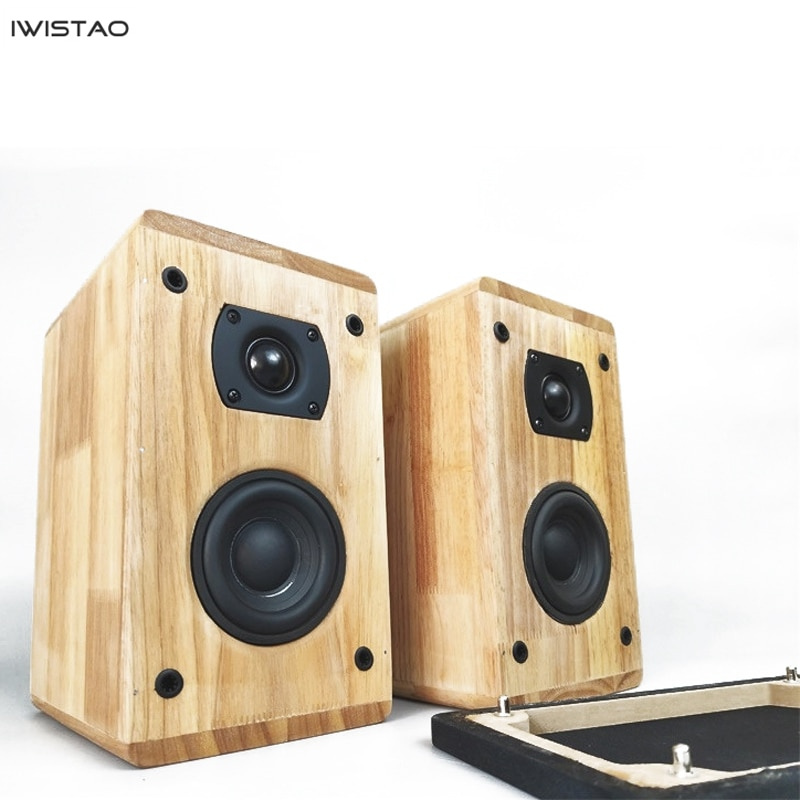 IWISTAO 2 路 HIFI 揚聲器 3.5 英寸低音揚聲器 1 英寸高音揚聲器 4 歐姆 50W 實木外殼 1 對倒置結構