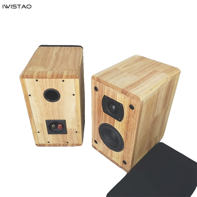 IWISTAO 2 路 HIFI 揚聲器 3.5 英寸低音揚聲器 1 英寸高音揚聲器 4 歐姆 50W 實木外殼 1 對倒置結構