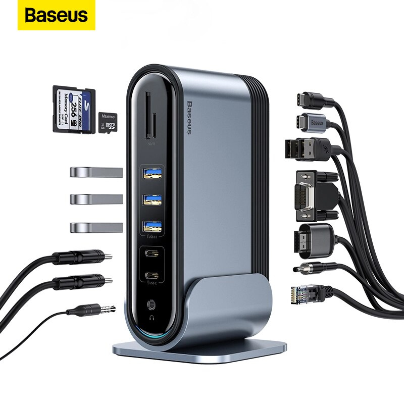 Baseus USB Type C HUB Multi-function Adaptor USB C Hub Docking Station for Macbook Pro USB 3.0 HUB Splitter Computer Accessories