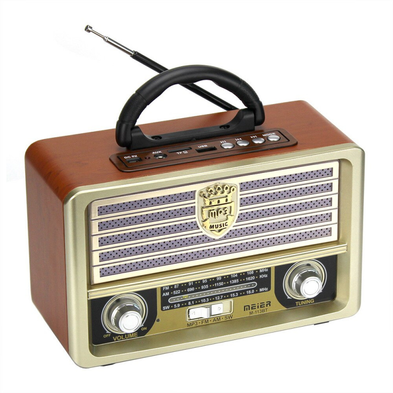 M-113BT 全新木質復古藍牙兼容音箱插卡播放器老式古董收音機 FM 半導體 20#