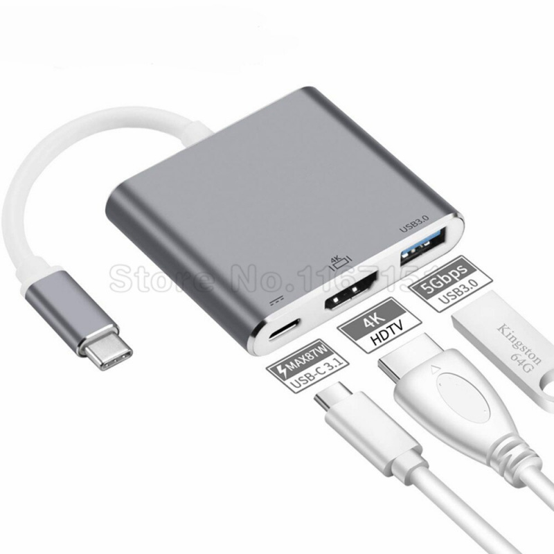 Type-C 轉 4K HDMI 兼容 VGA USB C 3.0 集線器適配器適用於 MacBook 任天堂三星 S20 Dex 華為 P30 擴展塢小米 10 電視