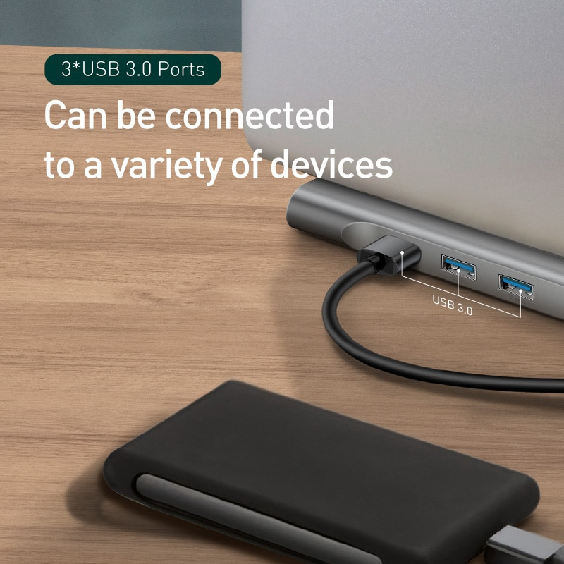 Baseus USB HUB Multi USB C HUB to VGA RJ45 HD USB Hub 3.0 for MacBook Pro Type C HUB 11 Ports USB Split
