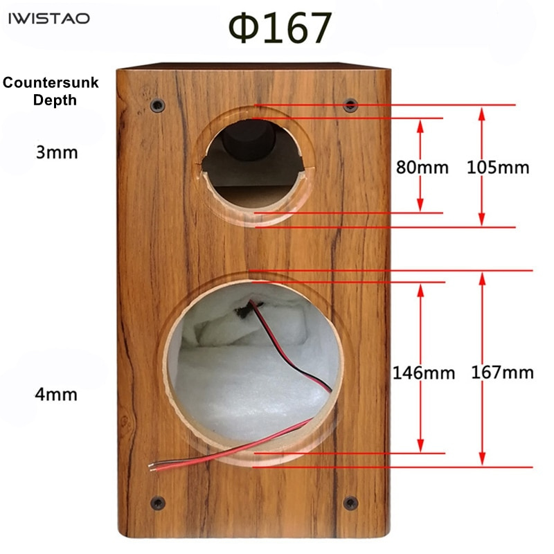 IWISTAO 2 路 6.5 英寸揚聲器空箱體無源揚聲器外殼木質 18mm 高密度 MDF 板體積 24L DIY