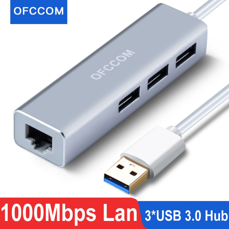 OFCCOM USB C 以太網 USB 3.0 2.0 轉 RJ45 集線器 10 100 1000Mbps 以太網適配器網卡 USB Lan 適用於 Macbook Windows