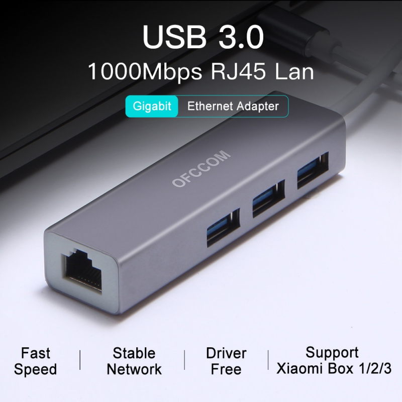 OFCCOM USB C 以太網 USB 3.0 2.0 轉 RJ45 集線器 10 100 1000Mbps 以太網適配器網卡 USB Lan 適用於 Macbook Windows