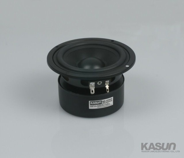 1 件 Kasun QA-4101F 4 英寸 HiFi DIY 家庭音響中音揚聲器驅動單元 PP 錐形磁屏蔽 8ohm 80W 圓形
