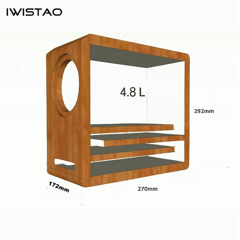 IWISTAO HIFI 4 英寸全頻揚聲器空箱體 1 對成品橡木迷宮結構電子管放大器