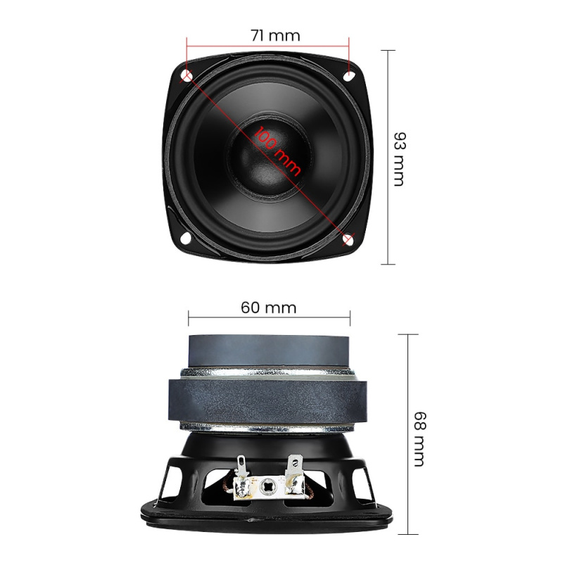 AIYIMA 2 件 3.5 英寸中音低音揚聲器 6 歐姆 40W 鋁錐長衝程音響揚聲器 DIY 家庭影院放大器