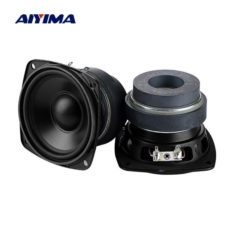 AIYIMA 2 件 3.5 英寸中音低音揚聲器 6 歐姆 40W 鋁錐長衝程音響揚聲器 DIY 家庭影院放大器