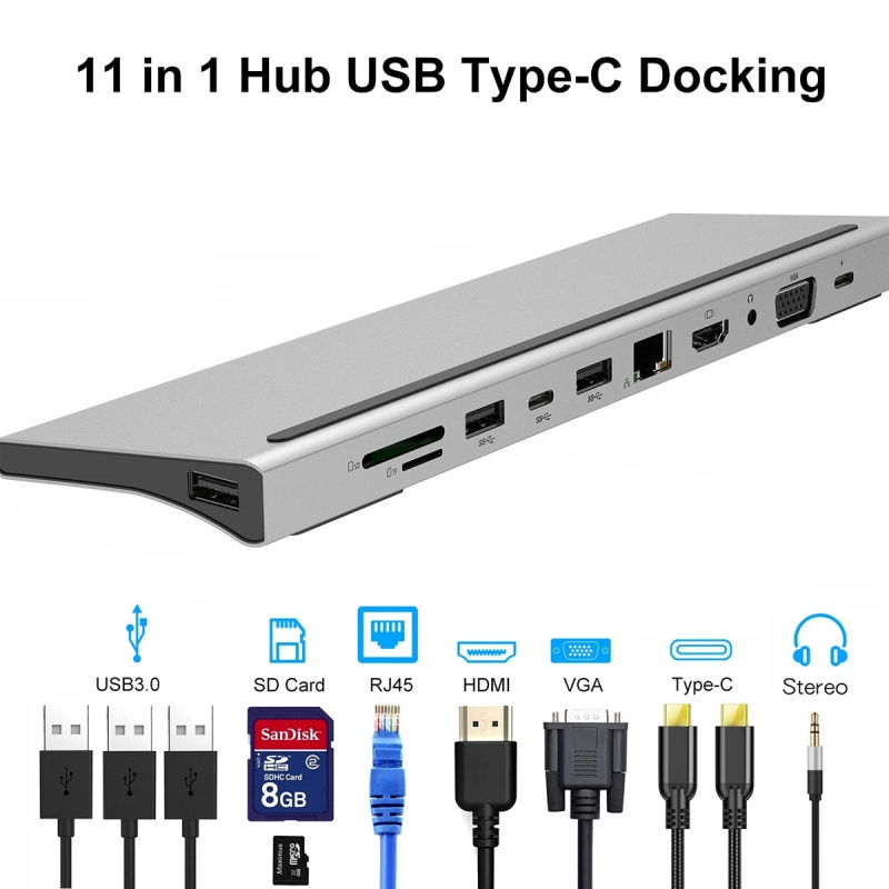 13 14 15 3 6 7 8 9 10 11 12 端口 USB C 集線器 12 合 1 Type C 適配器 USB C 集線器 HDMI 4K 帶 Rj45 VGA 音頻 SD TF PD 適用於 MacBook Pro