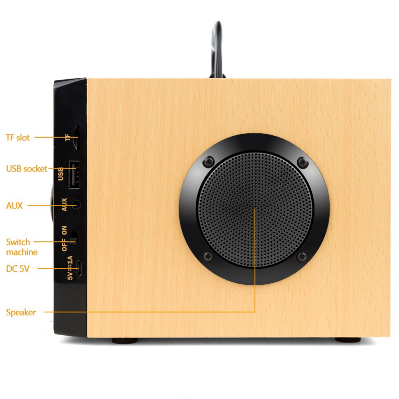 木質藍牙音箱無線藍牙低音炮戶外立體聲音箱MP3音樂播放器支持FM和TF遙控