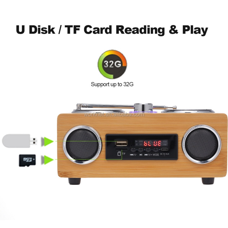 無線木質復古音箱收音機低音炮家用音柱藍牙音樂中心支持USB TF FM多功能音箱