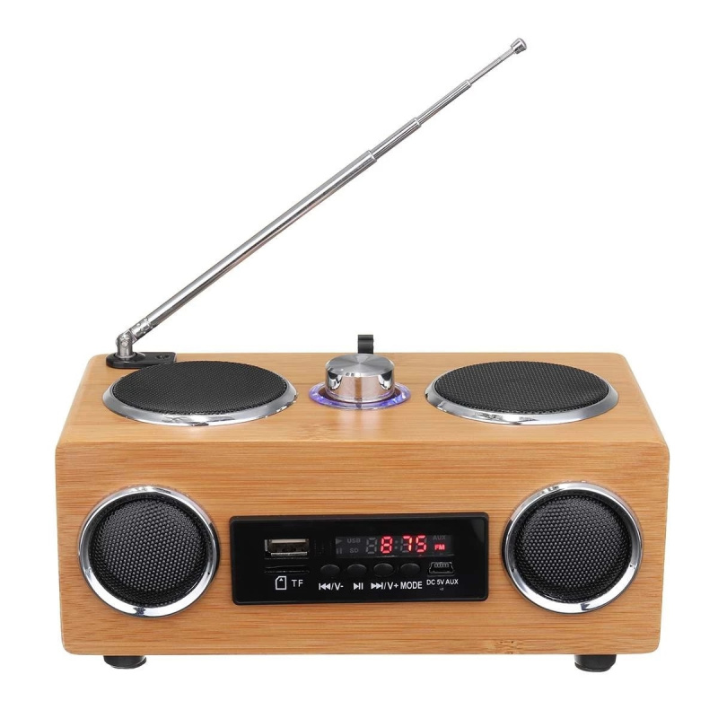 無線木質復古音箱收音機低音炮家用音柱藍牙音樂中心支持USB TF FM多功能音箱