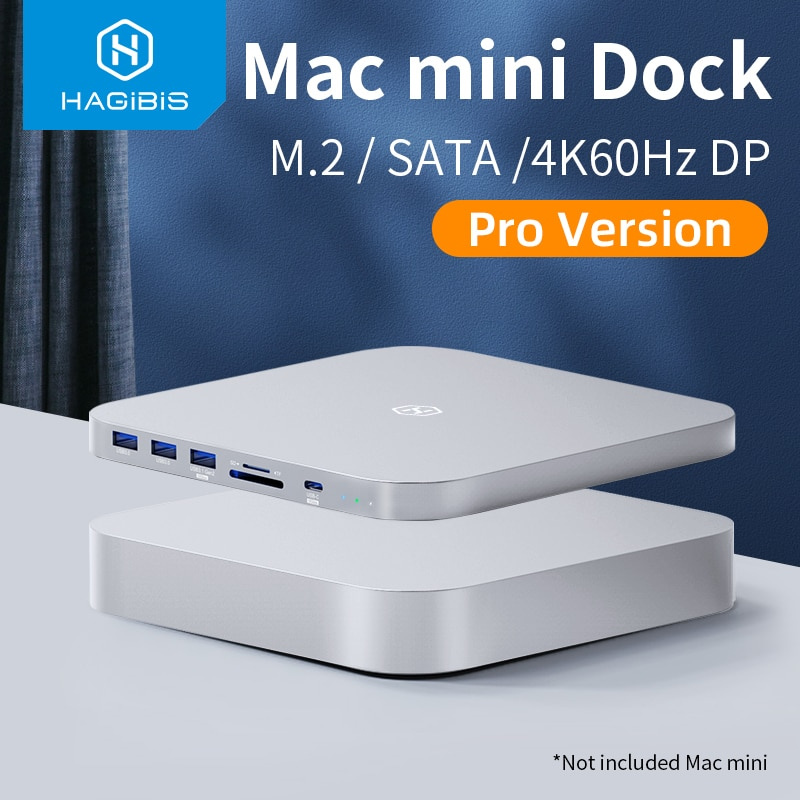 Hagibis USB C Hub for Mac mini M1 with HDD Enclosure 2.5 SATA NVME M.2 SSD HDD Case to USB C 3.1 Gen 2 DP SD TF docking station