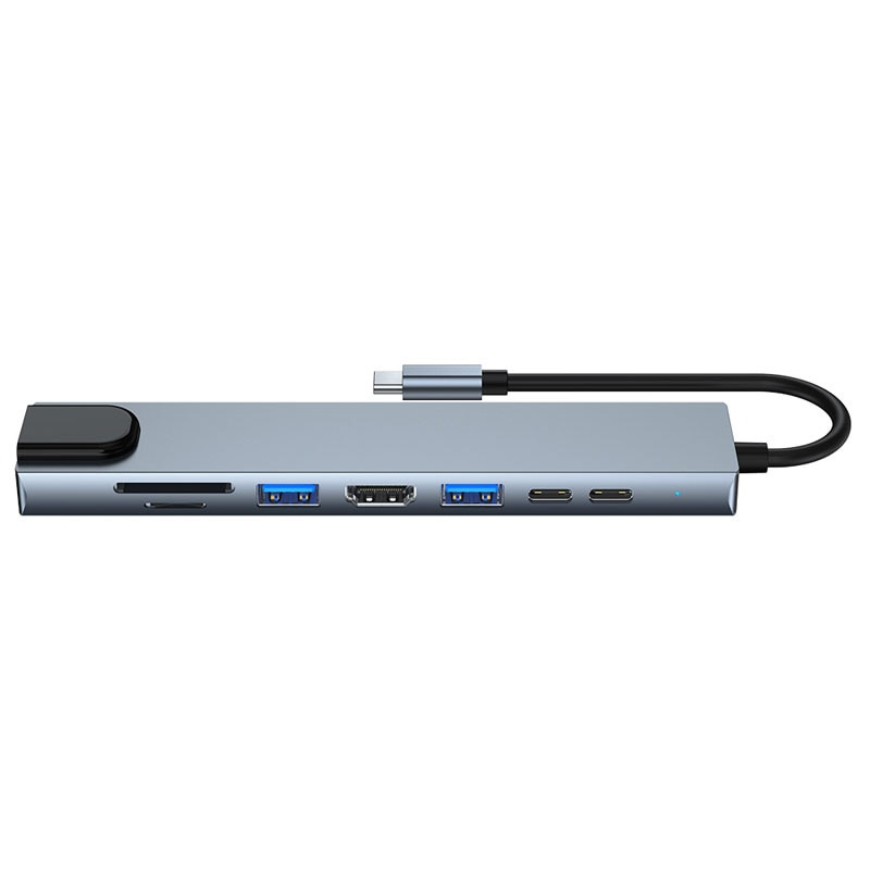 Mosible Thunderbolt 3 USB C 集線器底座轉 HDMI 兼容 4K Rj45 Lan 100M 適配器 OTG 帶 PD TF SD 讀卡器適用於 Macbook Air M1 M2