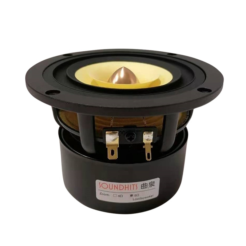 1 件裝 Soundhits SQ-405R 4 英寸全頻揚聲器單元鑄鋁籃木漿混合黃色紙盆 4 8ohm 20W