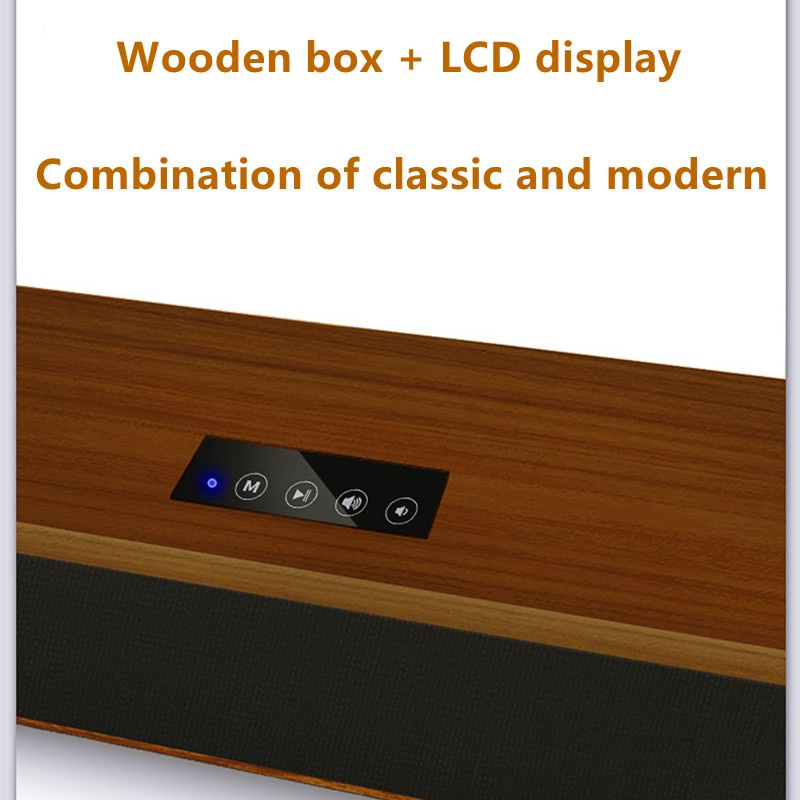30W 木質藍牙音箱低音炮條形音箱電視回音壁家庭影院音響系統 HiFi 音質音箱適用於 PC 電視