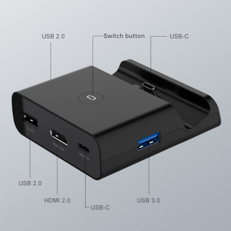 USB Hub for Nintendo Switch Dock USB C Hub Docking Station TV Dock 4K HDMI-compatible USB 3.0 Hub Video Converter USB Adapter