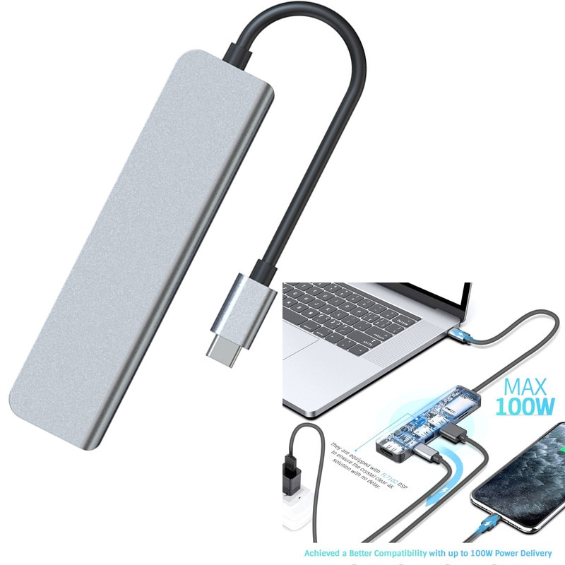 USB Hdmi Type C 3.1 3.0 4 端口多分離器適配器 OTG 適用於聯想小米 Macbook Pro 13 15 Air Pro PC 電腦配件