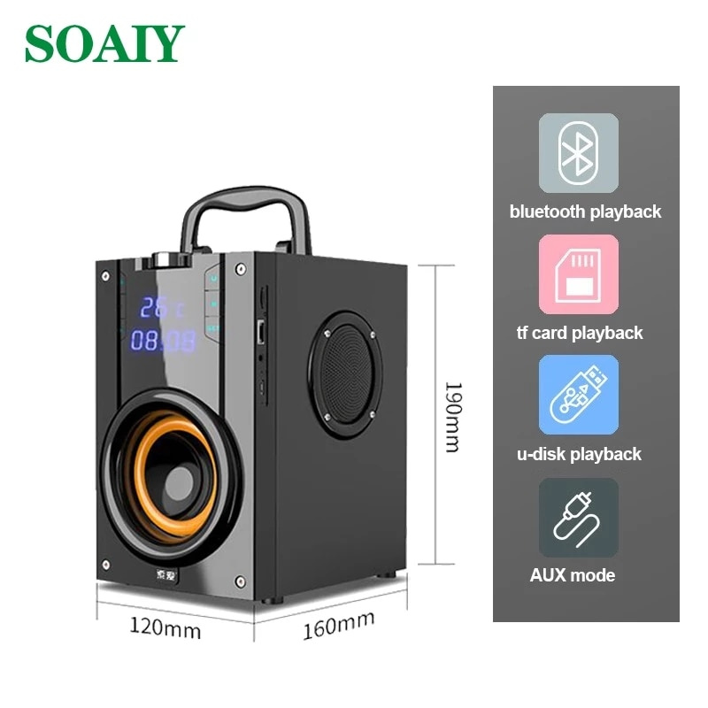 SOAIY大功率藍牙音箱便攜音柱戶外擴音器低音炮電腦音箱音樂中心帶遙控