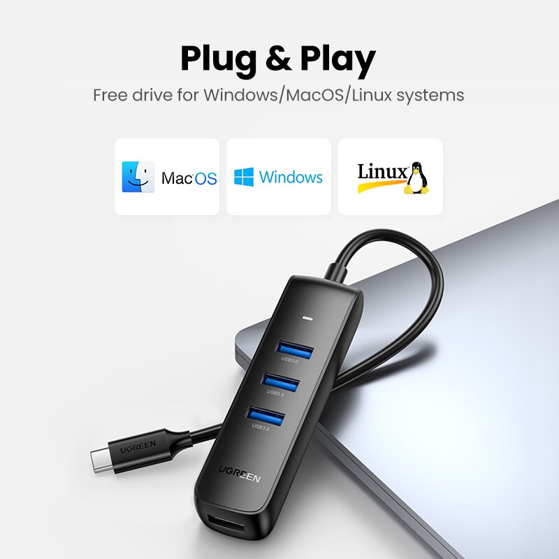 UGREEN USB HUB 3.0 2.0 HUB Ultra Mini 4 Port USB 3.0 Splitter Micro USB Hub Adapter for MacBook Pro Surface MateBook PC USB HUB