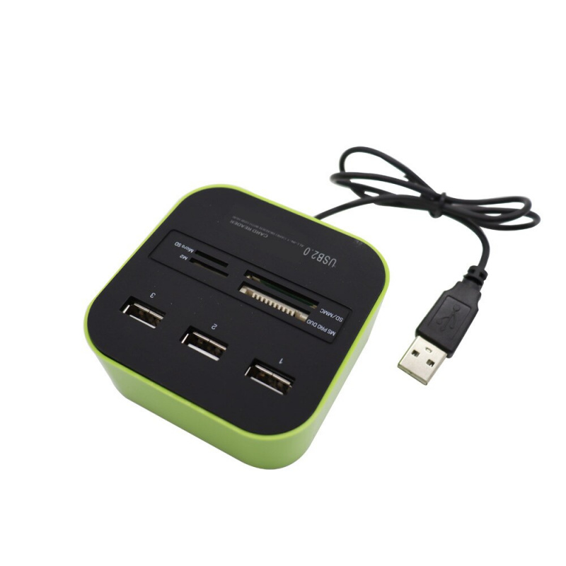3 port USB 2.0 Hub TF Micro SD Card Reader Slot USB Combo Multi All In One USB Splitter Cables For Laptop Macbook