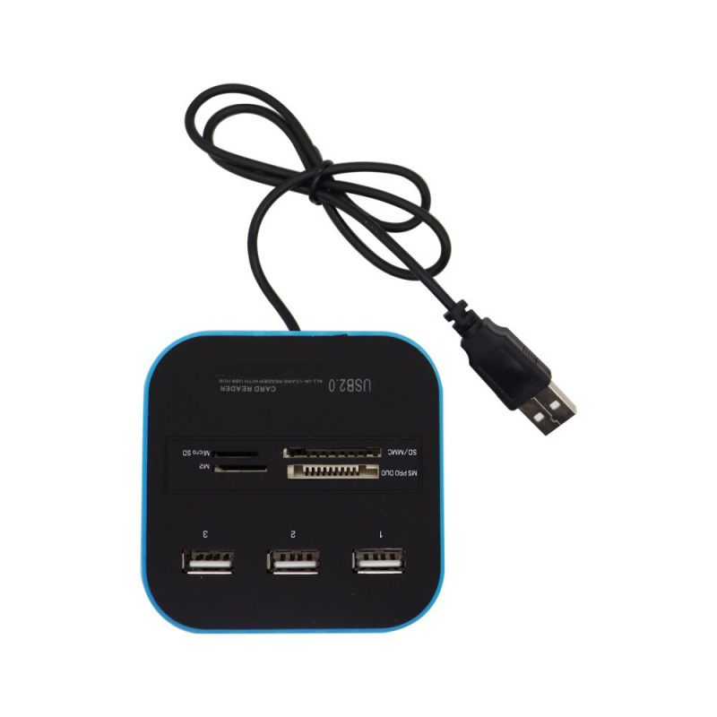 3 port USB 2.0 Hub TF Micro SD Card Reader Slot USB Combo Multi All In One USB Splitter Cables For Laptop Macbook