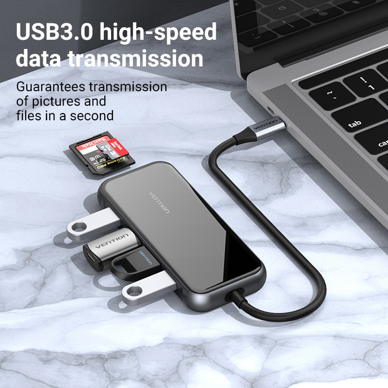 Vention USB HUB C HUB HDMI Adapter 10 in 1 Type-C to Multi USB 3.0 HUB Adapter Dock for MacBook Pro USB-C 3.1 Splitter USB C HUB