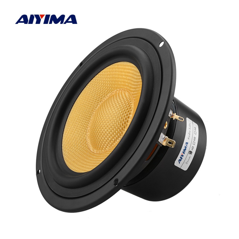 AIYIMA 1 件 5.25 英寸音頻揚聲器 4 8 歐姆 100W 中低音揚聲器音柱低音揚聲器玻璃纖維錐形家庭影院書架 DIY