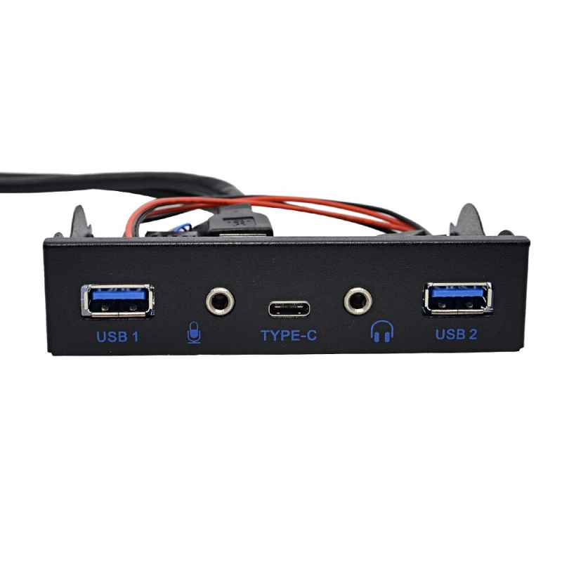 CHIPAL 5 端口 USB 3.0 集線器分離器 USB 3.1 TYPE-C USB-C 前面板高清音頻帶電源線適用於 PC 台式機 3.5  軟盤托架