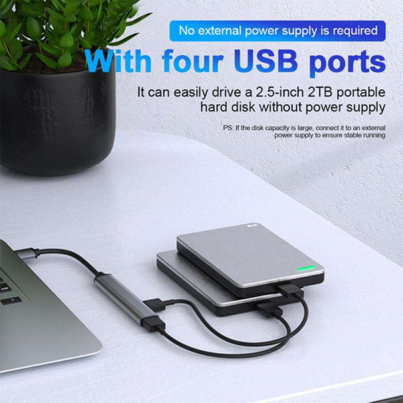 Type C USB C HUB 3.0 3.1 4 端口多分離器適配器 OTG 適用於聯想華為小米 Macbook Pro 15 Air Pro 配件 USB 集線器