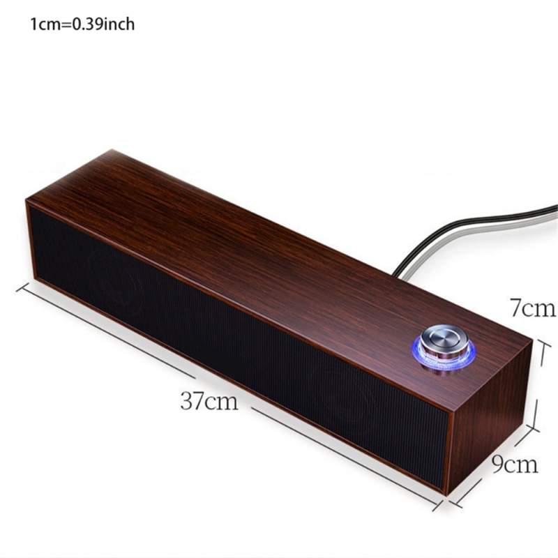 有線藍牙 5.0 揚聲器音樂環繞聲便攜式豐富立體聲長木製揚聲器適用於廚房高爾夫球車窗戶