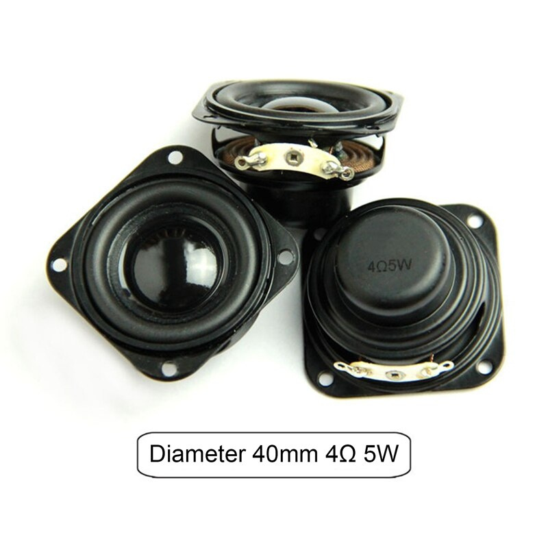 2 件裝 1.5 英寸音頻揚聲器 4Ω 5W 40Mm 低音多媒體揚聲器 DIY 音響迷你揚聲器帶固定孔