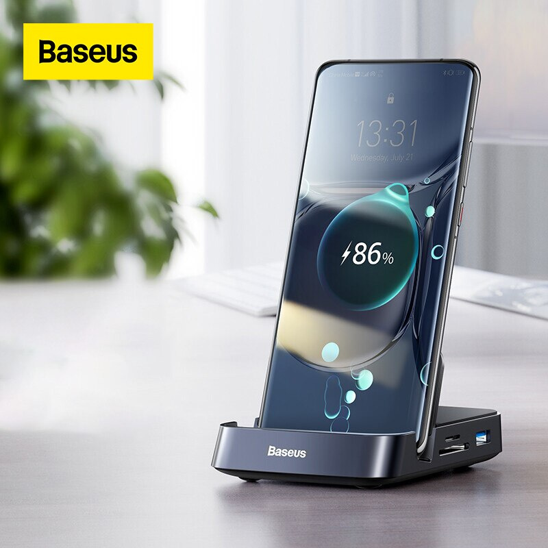 Baseus USB C HUB Dock Station USB 3.0 for Samsung S20 Note 20 HDMI-compatible Card Reader Type C USB Splitter for Huawei P40