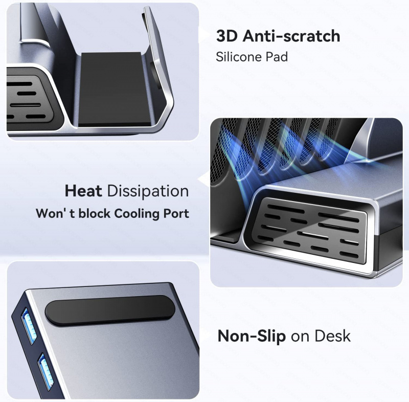 Steam Deck Docking Station TV Base Stand 5 in 1 Hub Aluminum Alloy Holder Dock 60Hz HDMI-compatible USB-C For Steam Deck Console
