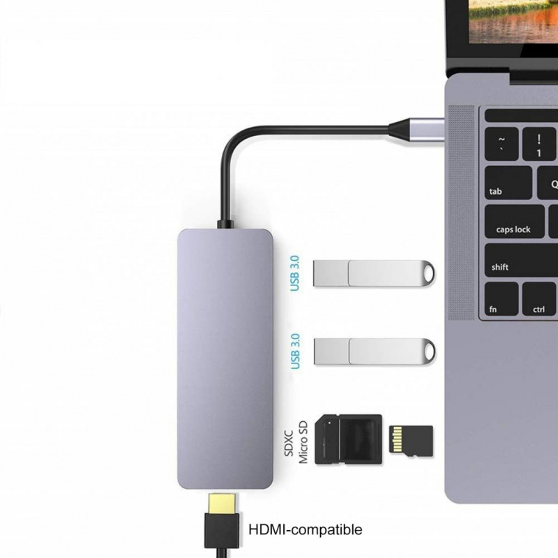 筆記本電腦擴展塢 USB 集線器 U 盤連接器 Type-C 轉 HDMI 適配器適用於 iPad Pro MacBook Air 高速傳輸數據集線器