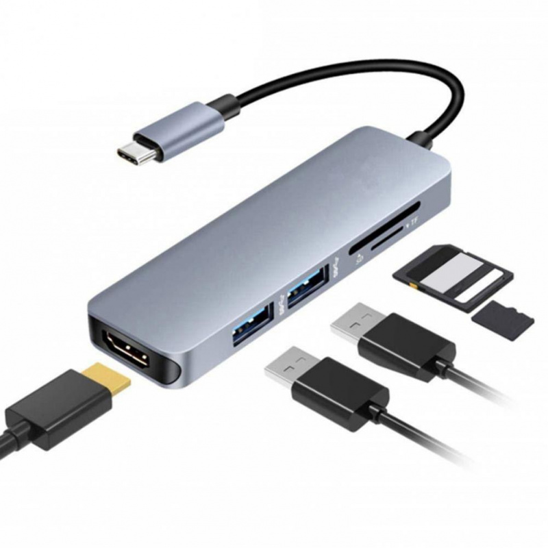 筆記本電腦擴展塢 USB 集線器 U 盤連接器 Type-C 轉 HDMI 適配器適用於 iPad Pro MacBook Air 高速傳輸數據集線器