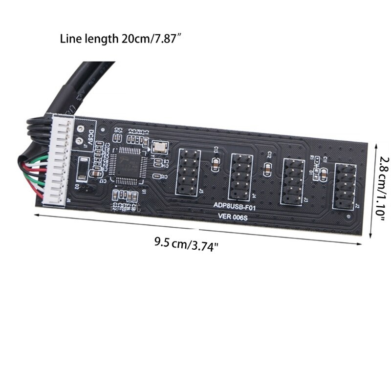 主板USB2.0 9pin Header Connector USB 9Pin Hub Splitter Adapter Mainboard Dropship