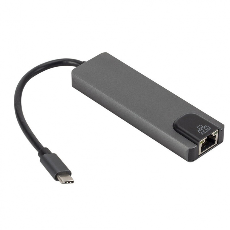 PzzPss 4K USB C 集線器轉千兆以太網 Rj45 Lan 5 合 1 USB C 型集線器適配器適用於 Mac book Pro Thunderbolt 3 USB-C 充電器 PD