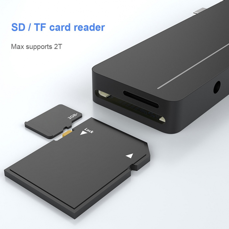 適用於 Microsoft Surface ProX 適配器 Pro 8 擴展塢的集線器 USB 3.0 Type-C SD TF 集線器端口復制器以太網讀卡器適配器