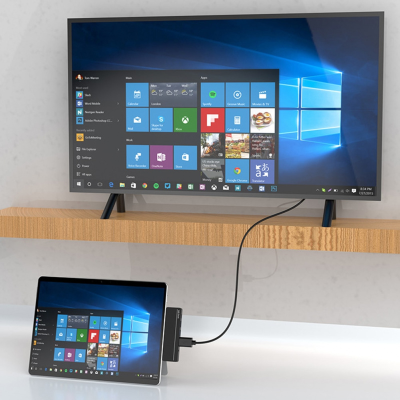 適用於 Microsoft Surface ProX 適配器 Pro 8 擴展塢的集線器 USB 3.0 Type-C SD TF 集線器端口復制器以太網讀卡器適配器