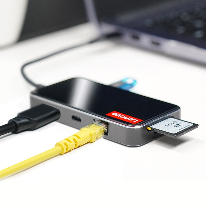 聯想原裝 USB Type C HUB 轉多 USB 3.0 HDMI SD TF 讀卡器適配器底座適用於 iPad Pro 12.9 11 2020 2021 分離器端口