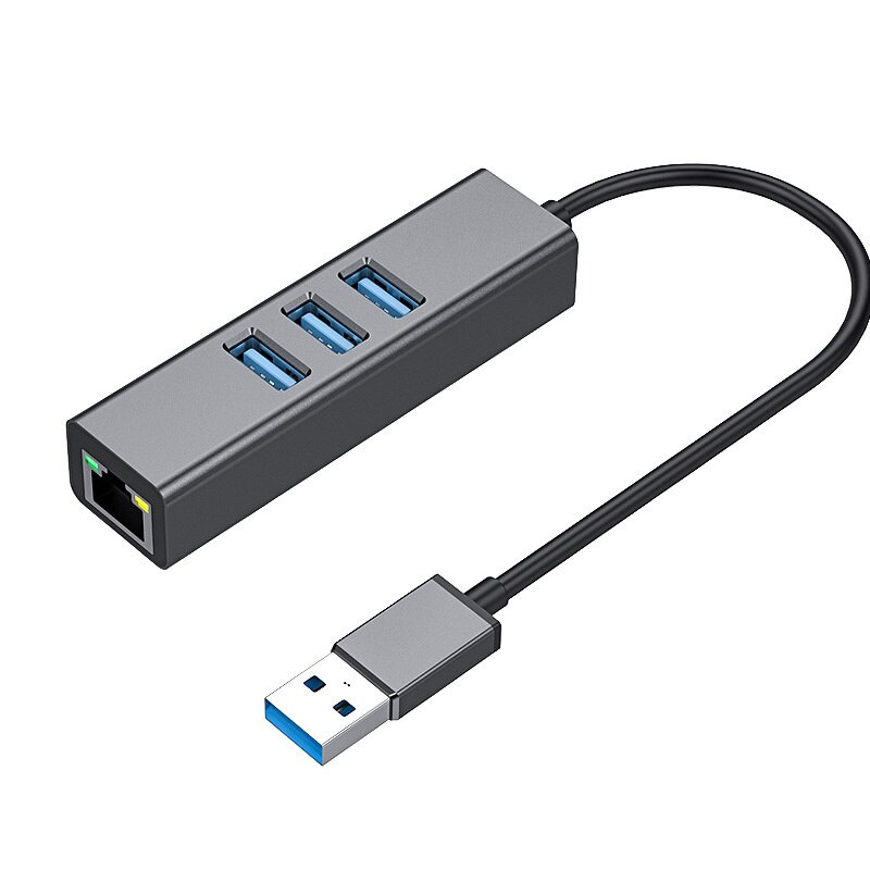 USB3.0轉千兆RJ45以太網卡type-C網線轉換器USB集線器四合一