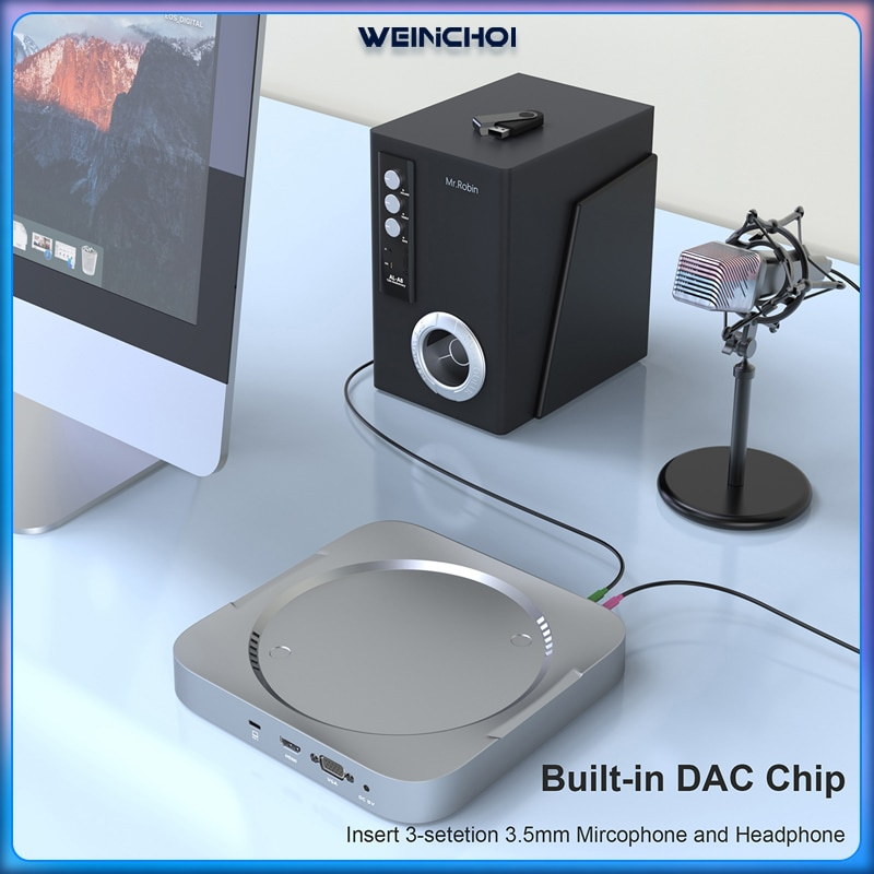 USB C HDD SSD 外殼擴展塢集線器轉 HDMI VGA 兼容 TF SD 卡兼容 Mac 迷你筆記本電腦 Macbook Air