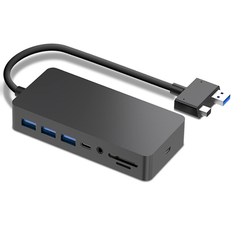 11 合 1 USB 3.0 Mini DP 至 4K HDMI DP VGA 3.5 音頻千兆以太網 SD TF 讀卡器集線器，適用於 Microsoft Surface Pro 4 5 6