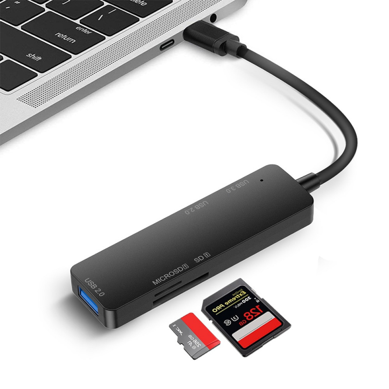 5 合 1 USB C 集線器 C 型轉 USB 3.0 2.0 SD TF 內存卡讀卡器適配器適用於 Macbook Pro 手機筆記本電腦配件