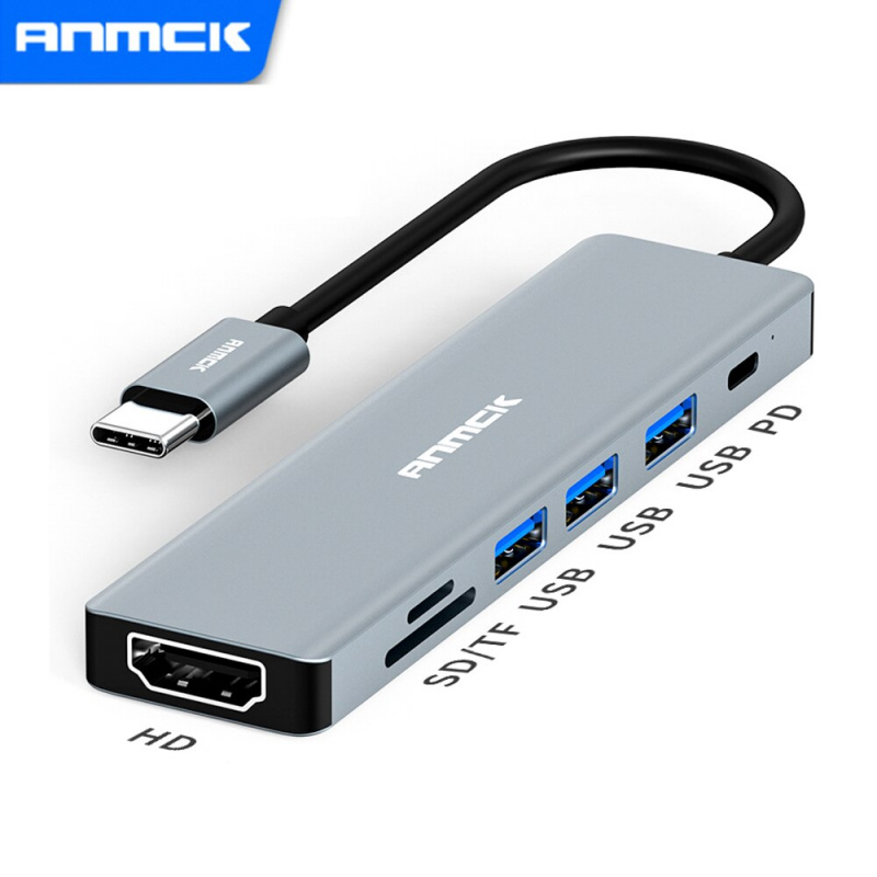 Anmck USB c 集線器 TypeC 到多 USB 3.0 集線器 HDMI 兼容適配器擴展塢適用於 MacBook Pro Air 3.1 分路器 Type C 集線器