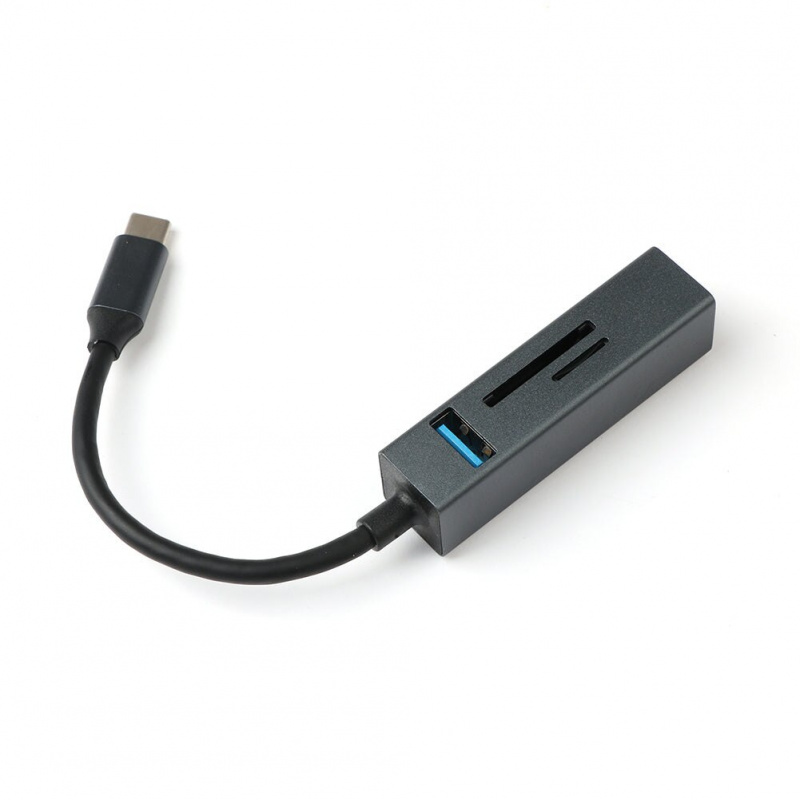 USB C 5in1 讀卡器集線器多功能擴展塢 USB 3.0 集線器鋁合金組合適用於 MacBook 筆記本筆記本電腦